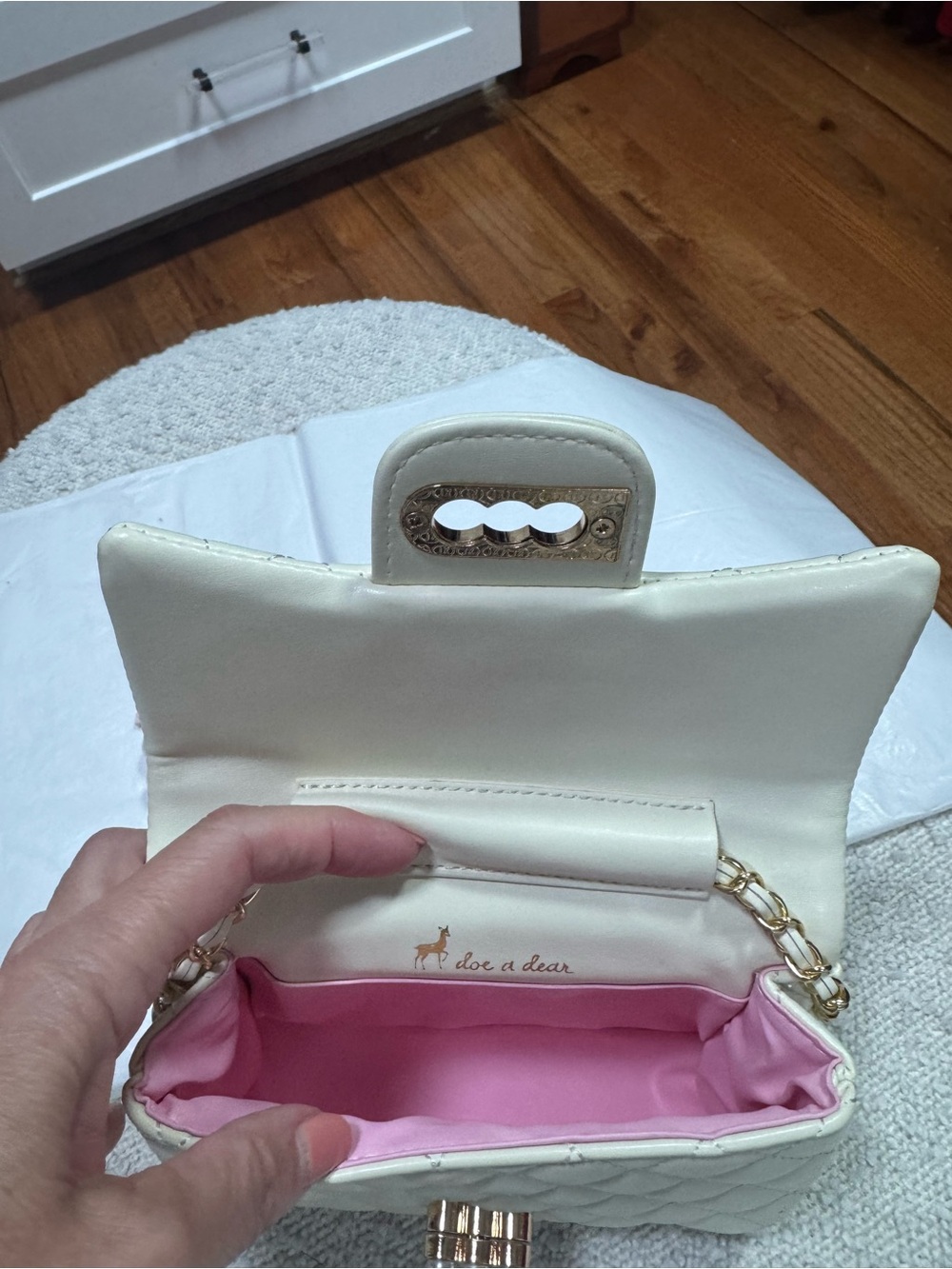NWT Doe A Dear Quilted Pearl Crossbody Purse ✨
Retail $55 • Brand New With Tags - Picture 7 of 8